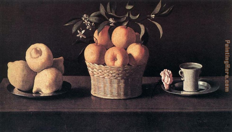 Still life with Oranges painting - Francisco de Zurbaran Still life with Oranges art painting